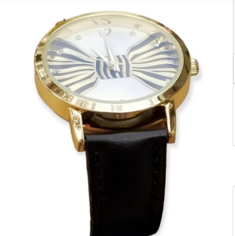 EMBASSY BLACK & GOLD BOWTIE DESIGN LADIES WATCH